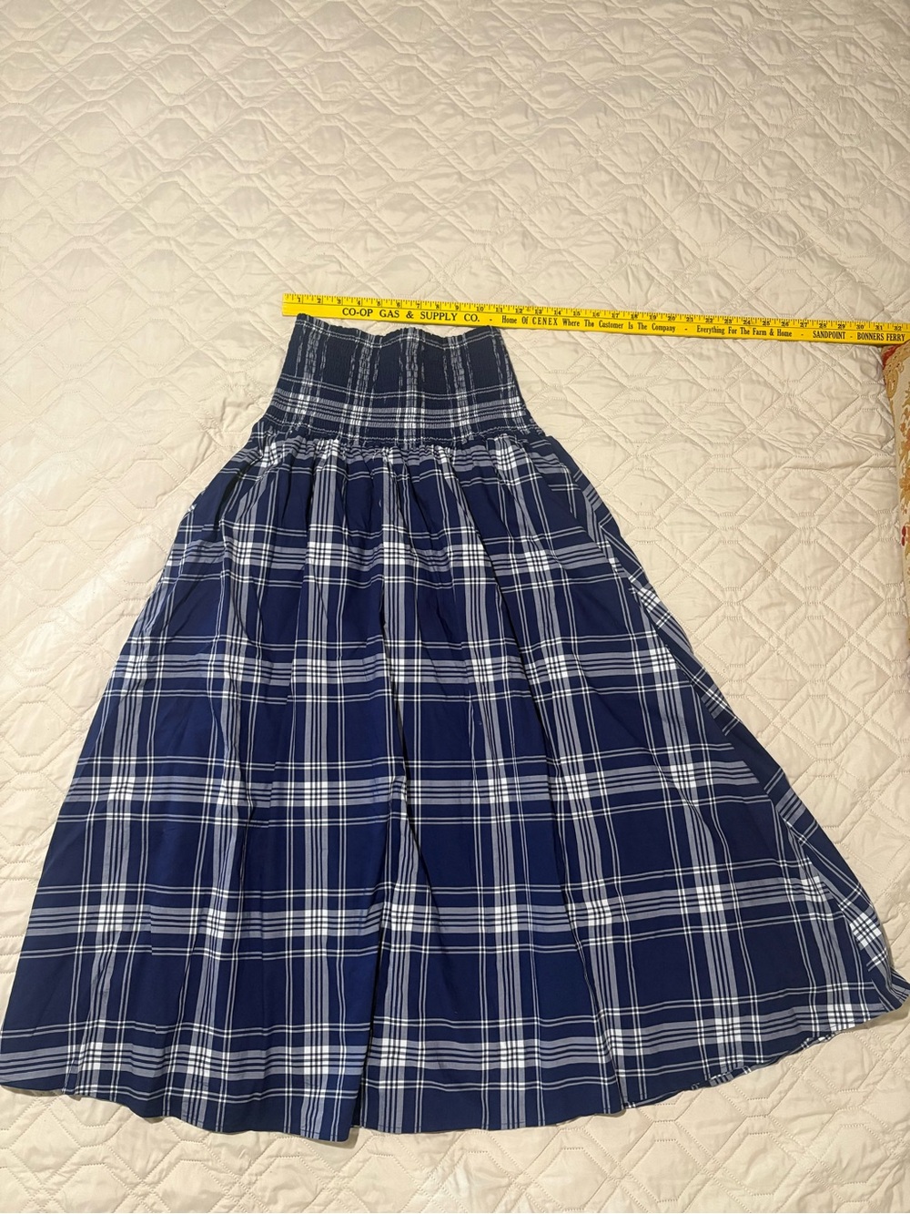 Hill House Navy and White Plaid Maxi Skirt
